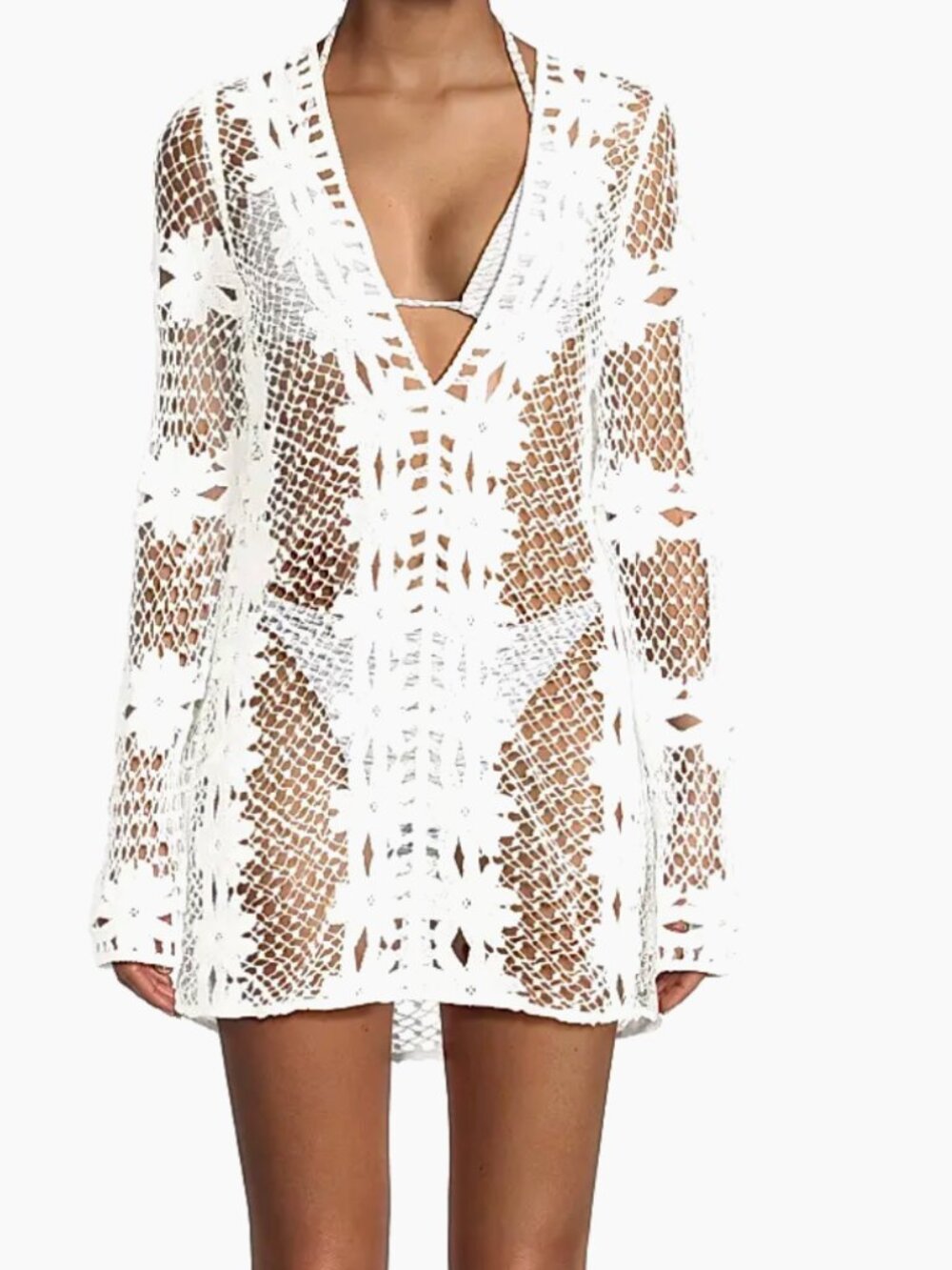 Milly Floral Crochet Cover-Up Minidress